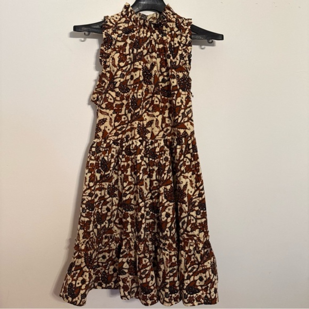 House of Harlow 1960 Brown and Cream Halter Sundress